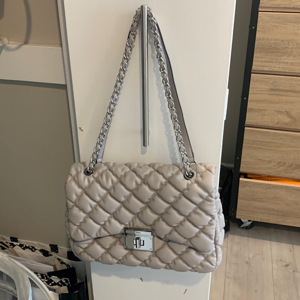 COPY - Grey quilted Aldo bag, 14”x9”x4”
